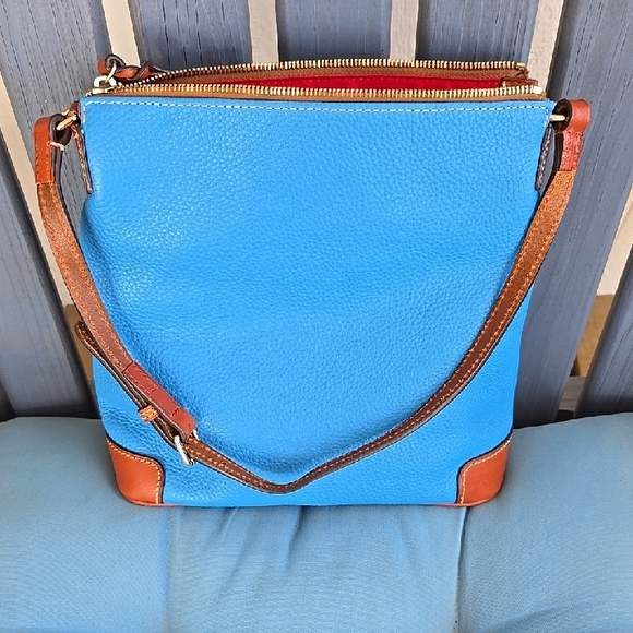Dooney & Bourke Sky Blue and Tan Shoulder Bag. Offers Welcome! - Picture 5 of 10